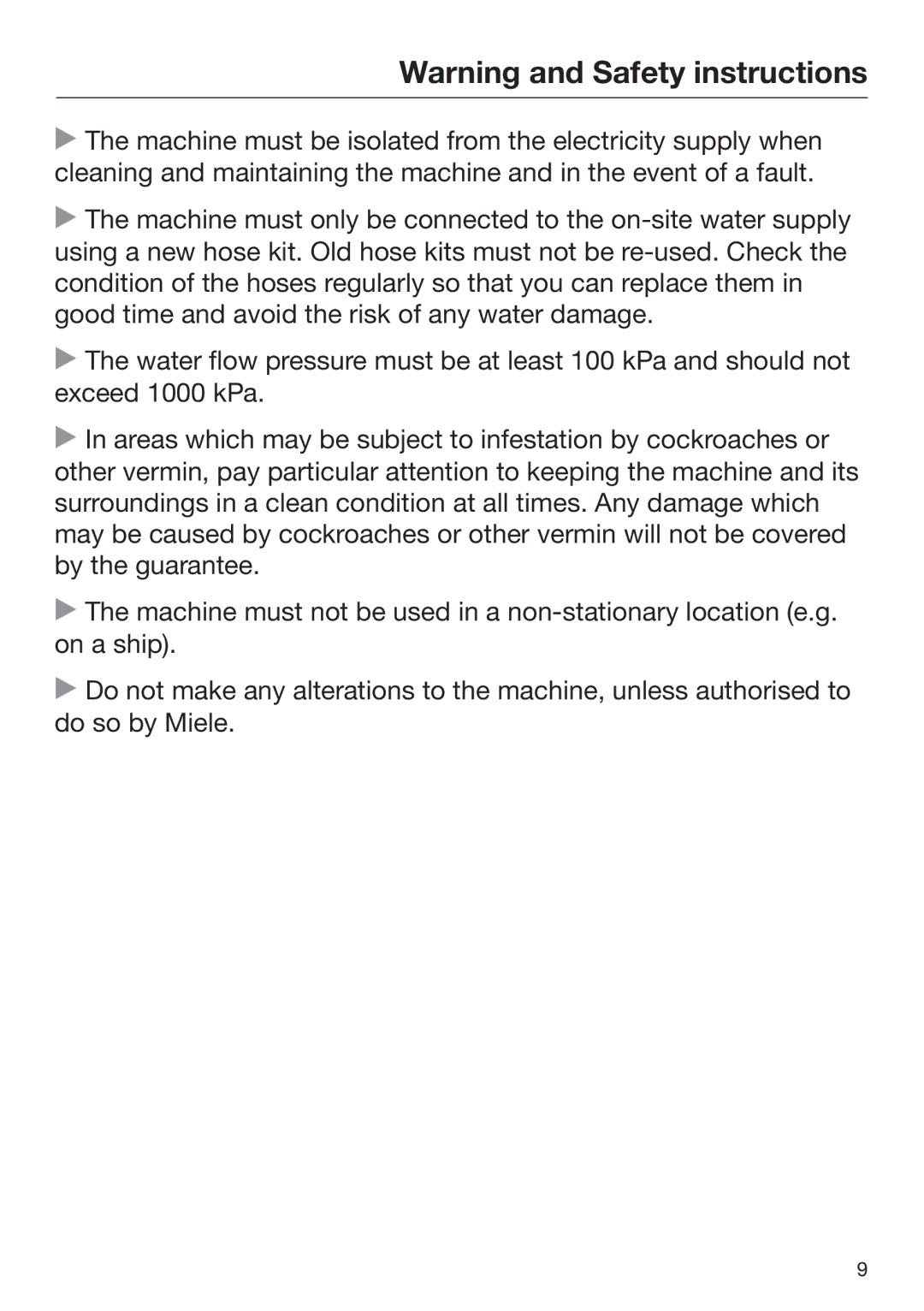 Miele 09 900 690 operating instructions 