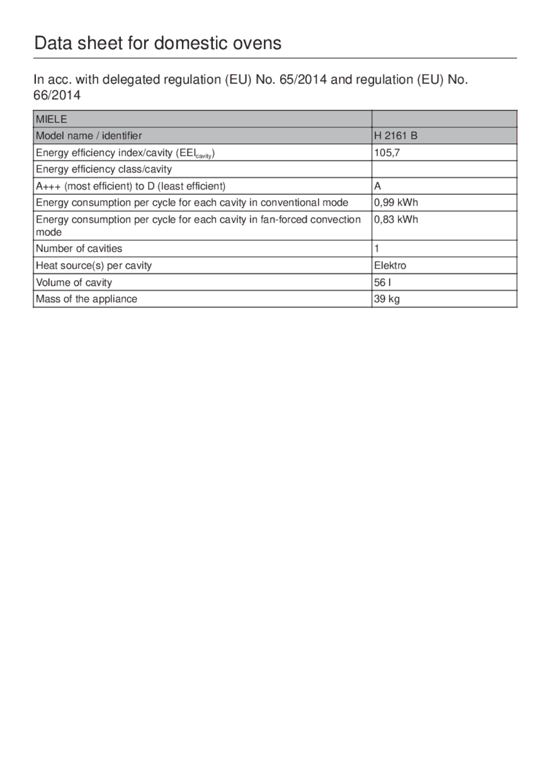 Miele 10 102 470 installation instructions 2161 B 