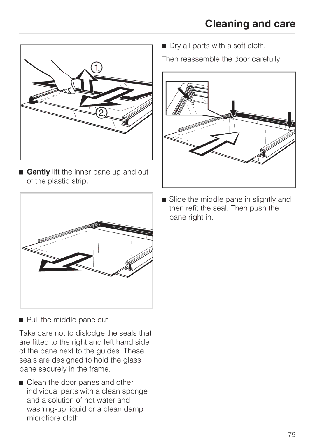 Miele 10 102 470 installation instructions Cleaning and care 