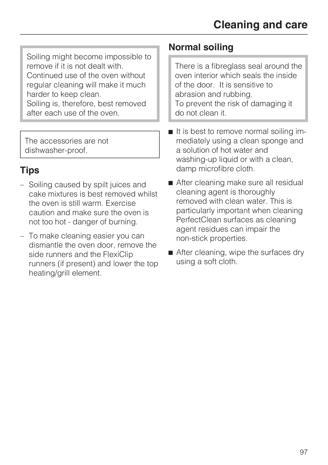 Miele 10 110 510 installation instructions Tips, Normal soiling 