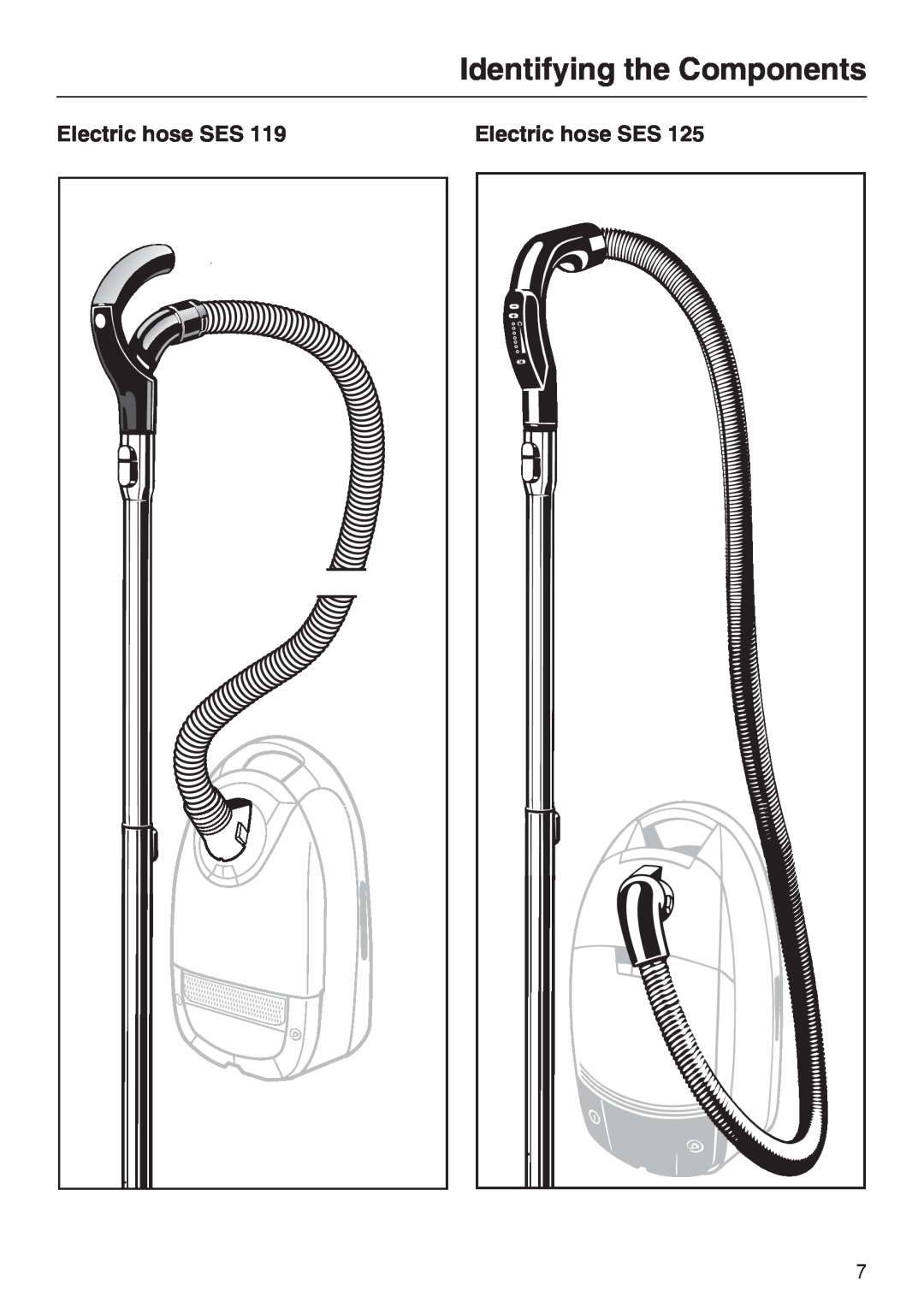 Miele 213-2, 217-3, 217-2 operating instructions Identifying the Components, Electric hose SES 