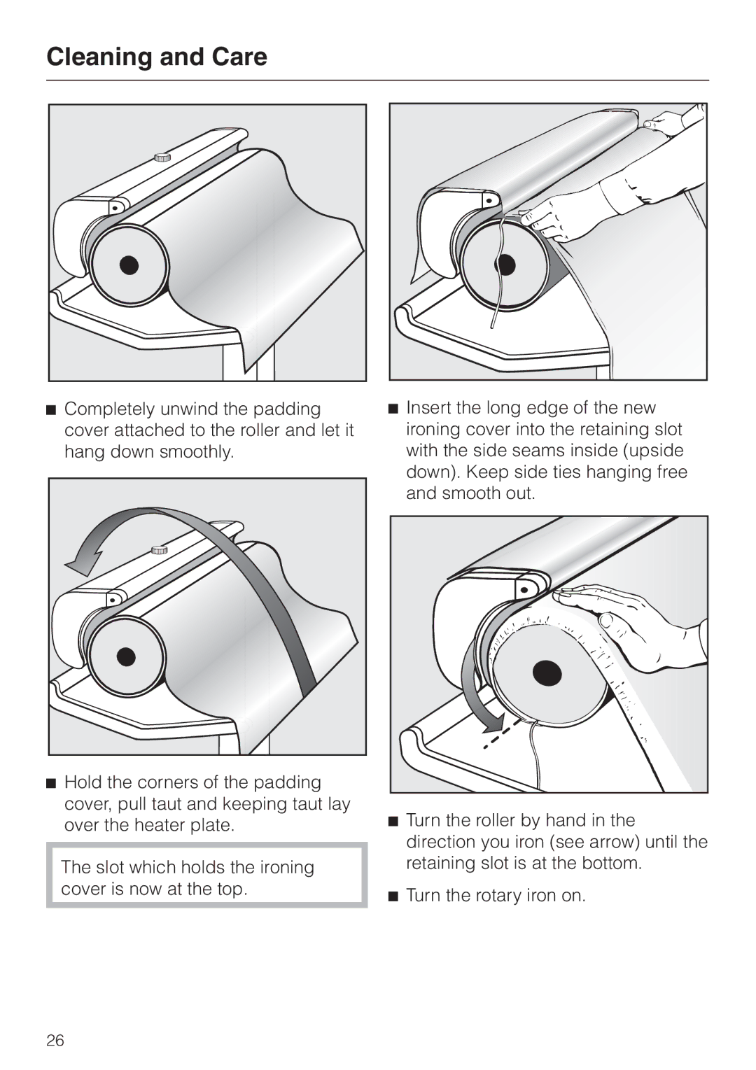 Miele B 890 operating instructions Cleaning and Care 