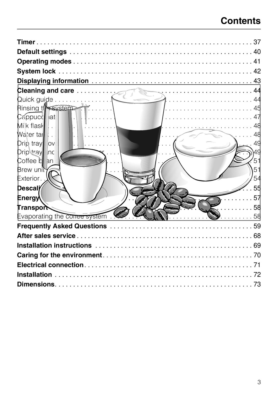 Miele CM 5000 operating instructions Contents 