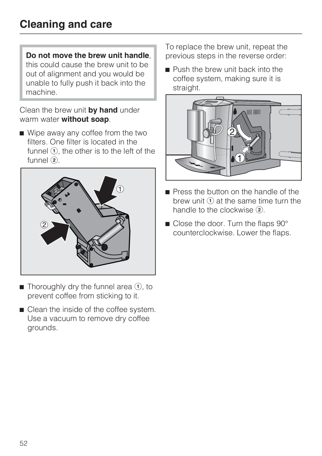 Miele CM 5100, 7995311 manual Cleaning and care 