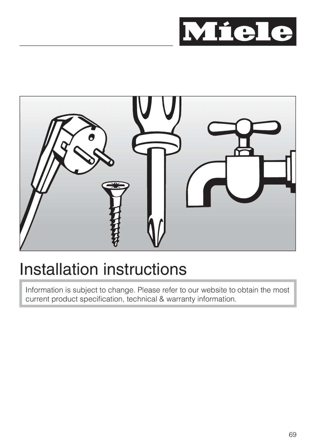 Miele 7995311, CM 5100 manual Installation instructions 