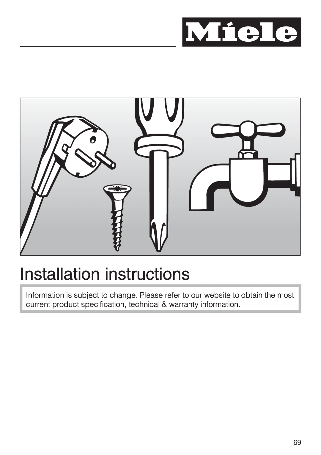 Miele 7995311, CM 5100 manual Installation instructions 