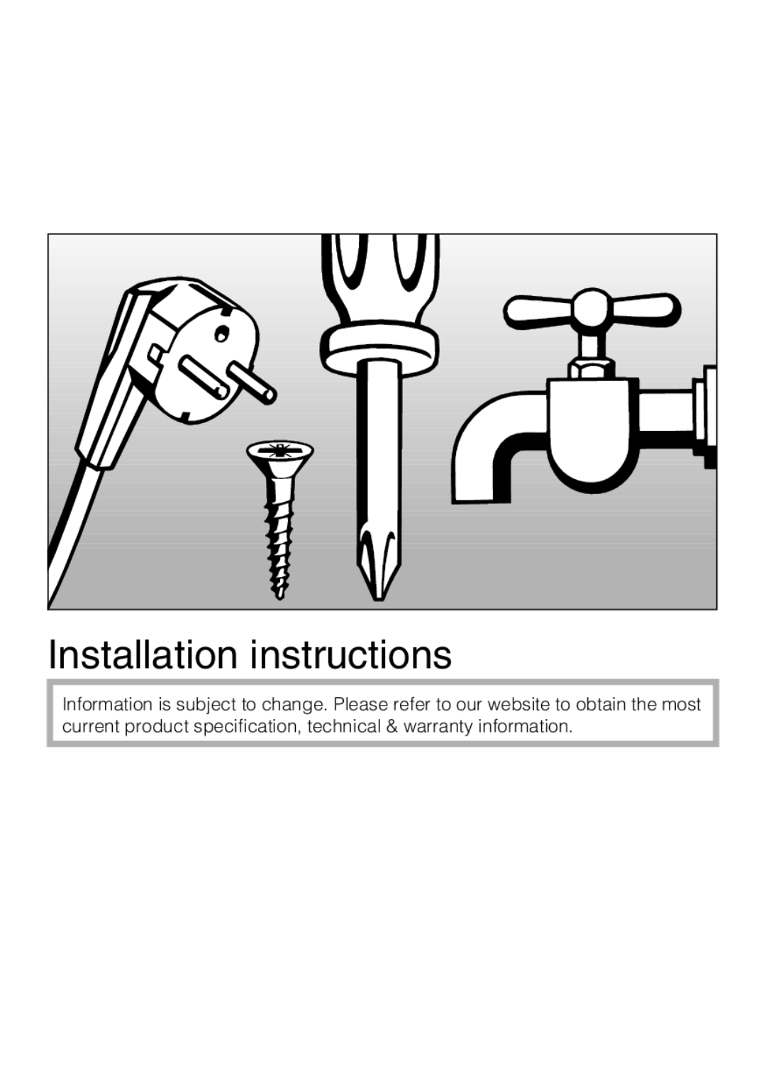 Miele CM 5200 manual Installation instructions 