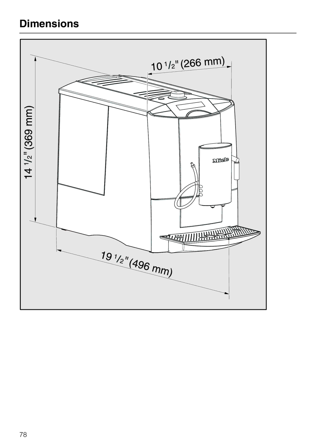 Miele CM 5200 manual Dimensions 