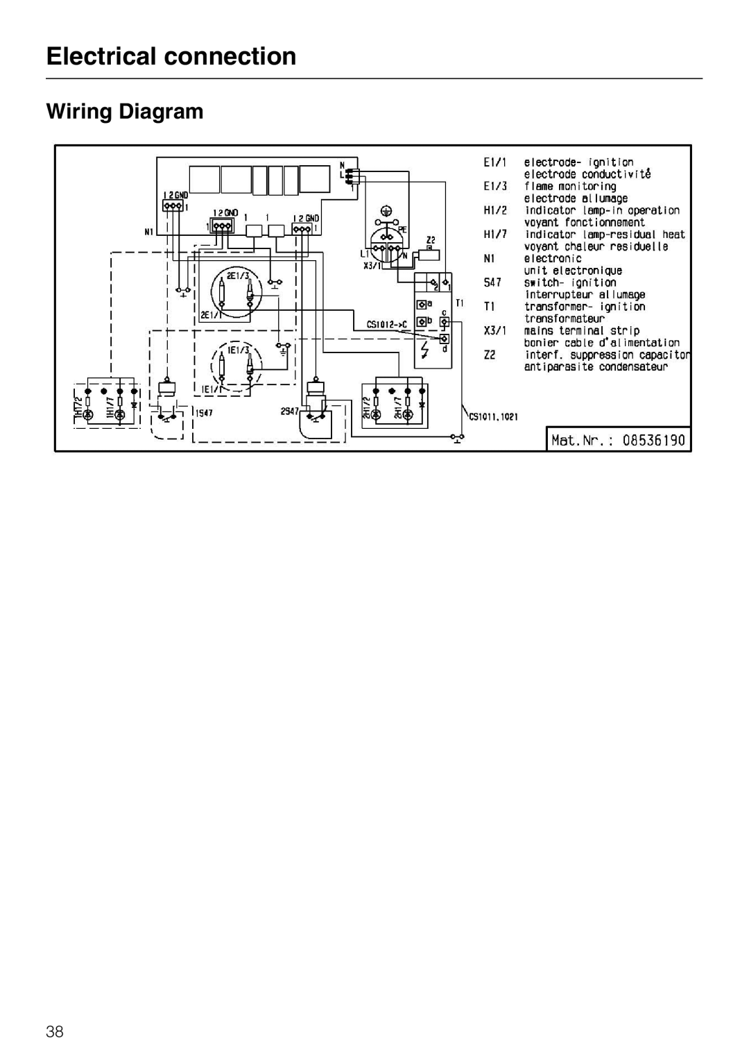 Miele CS 1012 installation instructions Wiring Diagram 