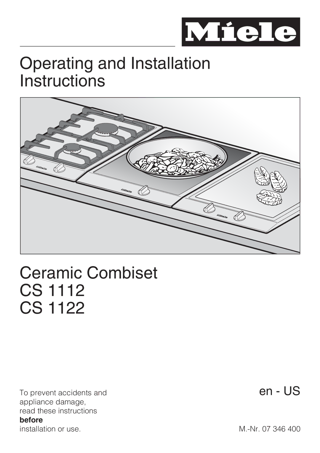 Miele CS 1112, CS 1122 installation instructions Operating and Installation Instructions Ceramic Combiset 