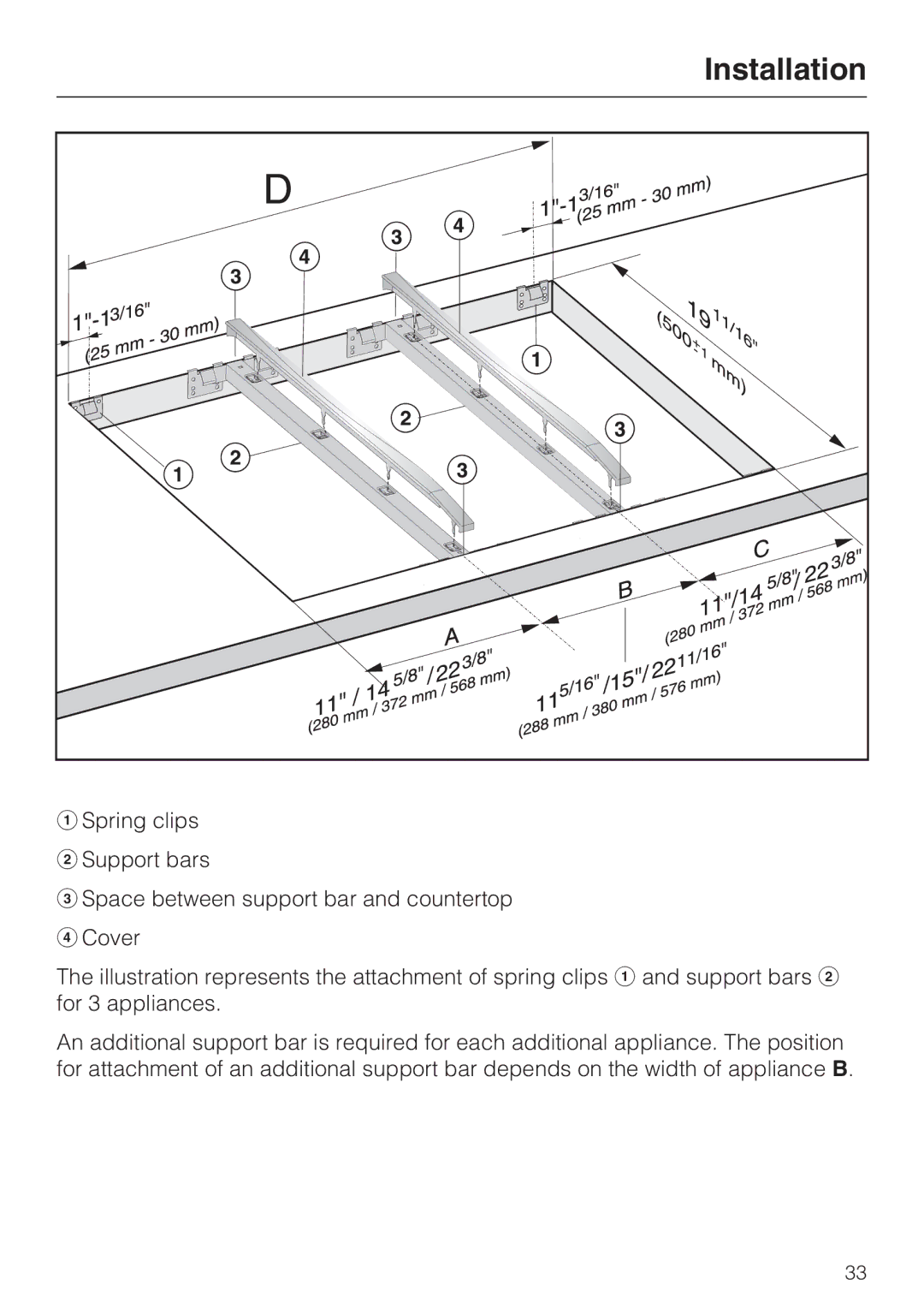 Miele CS 1112, CS 1122 installation instructions Installation 