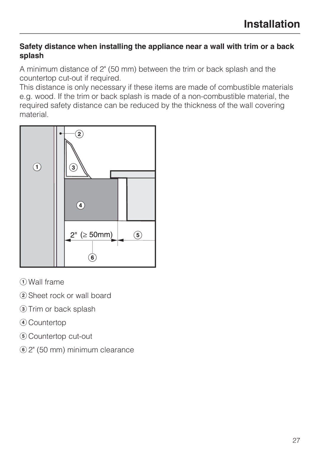 Miele CS 1223 installation instructions Installation 