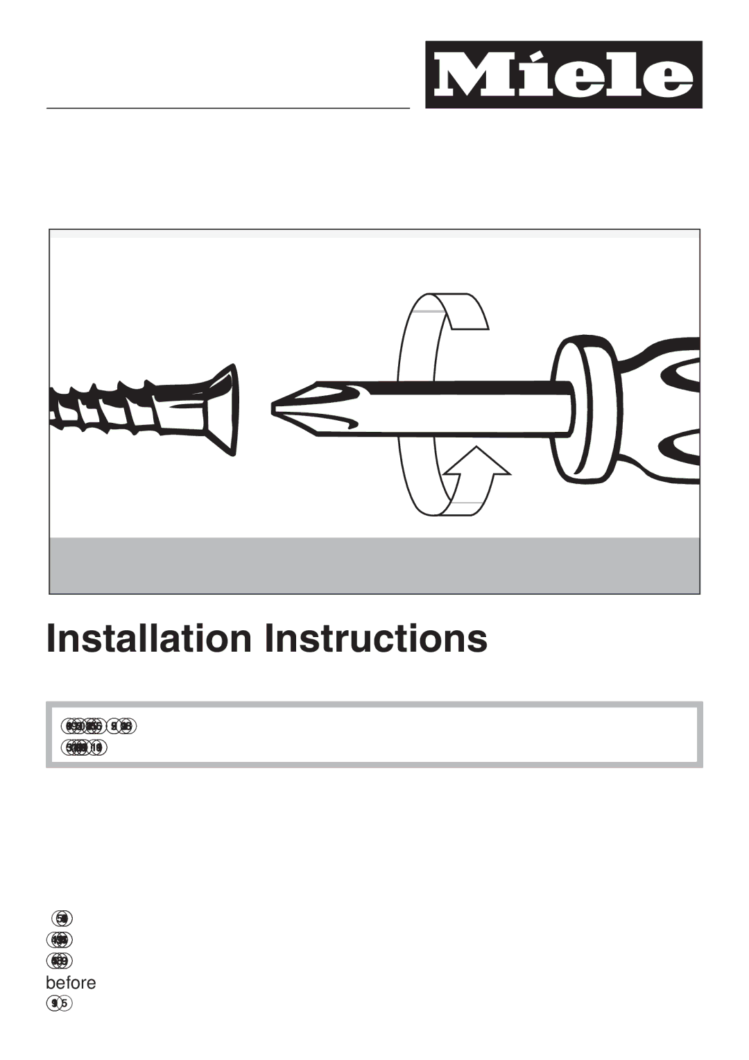 Miele CS-1312, CS-1322 installation instructions Installation Instructions 