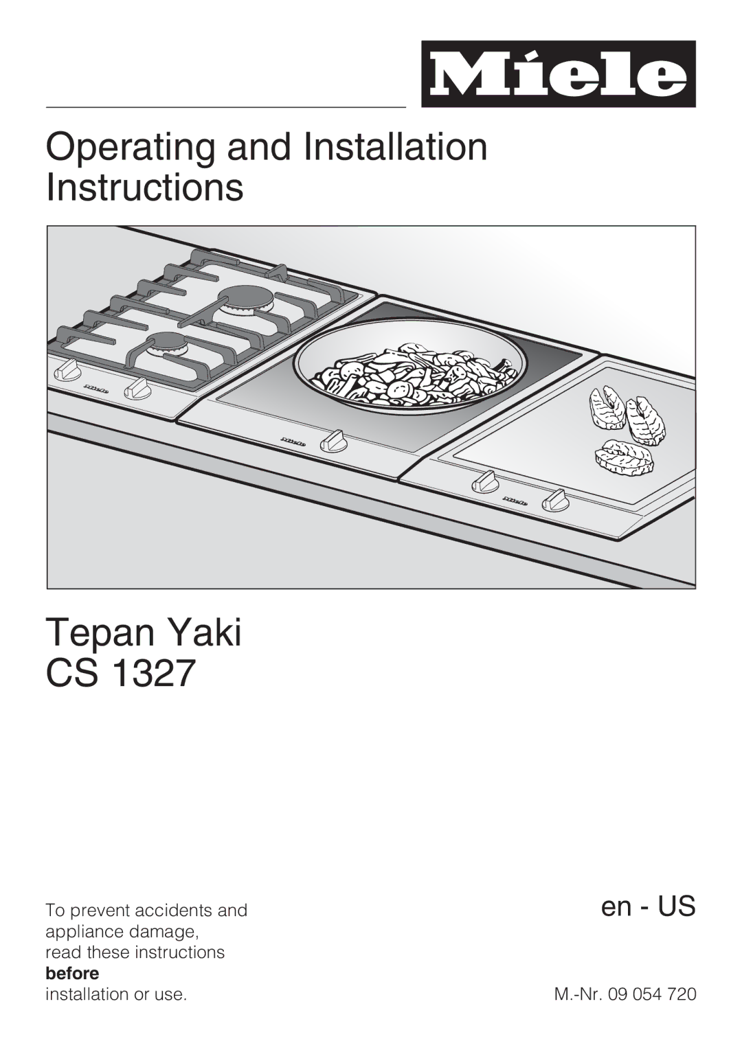 Miele CS 1327 installation instructions Operating and Installation Instructions Tepan Yaki 