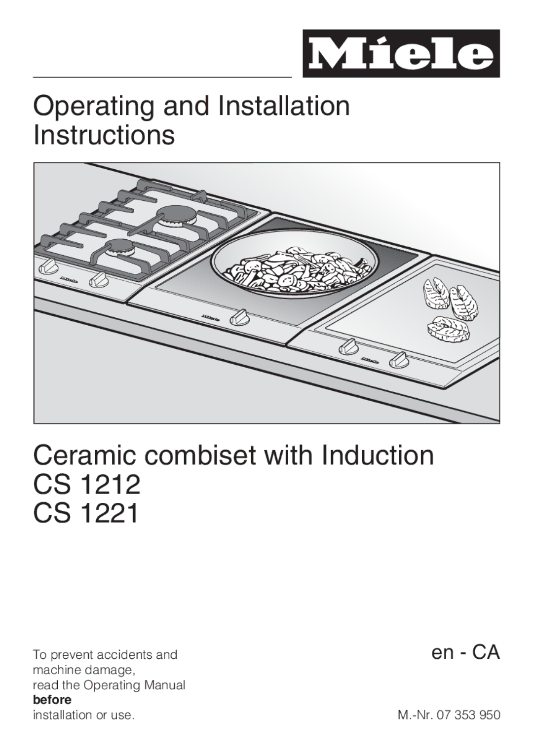 Miele CS1212 installation instructions En CA 