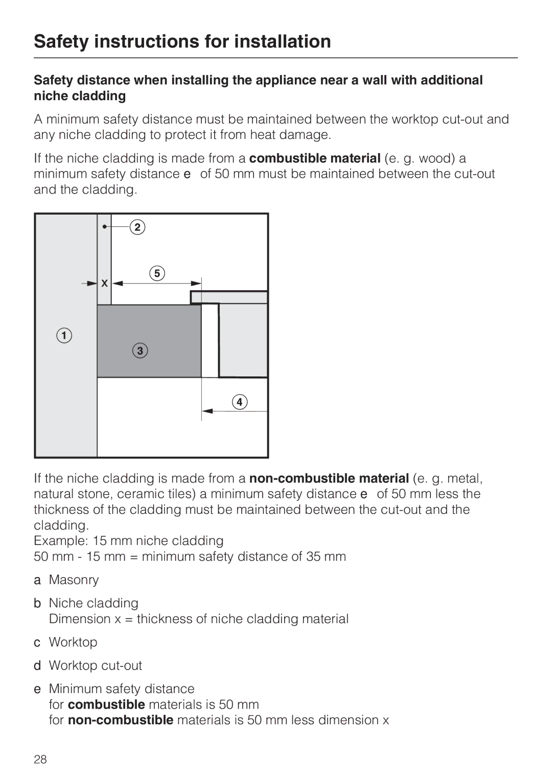 Miele CS1322, CS1312 installation instructions Safety instructions for installation 