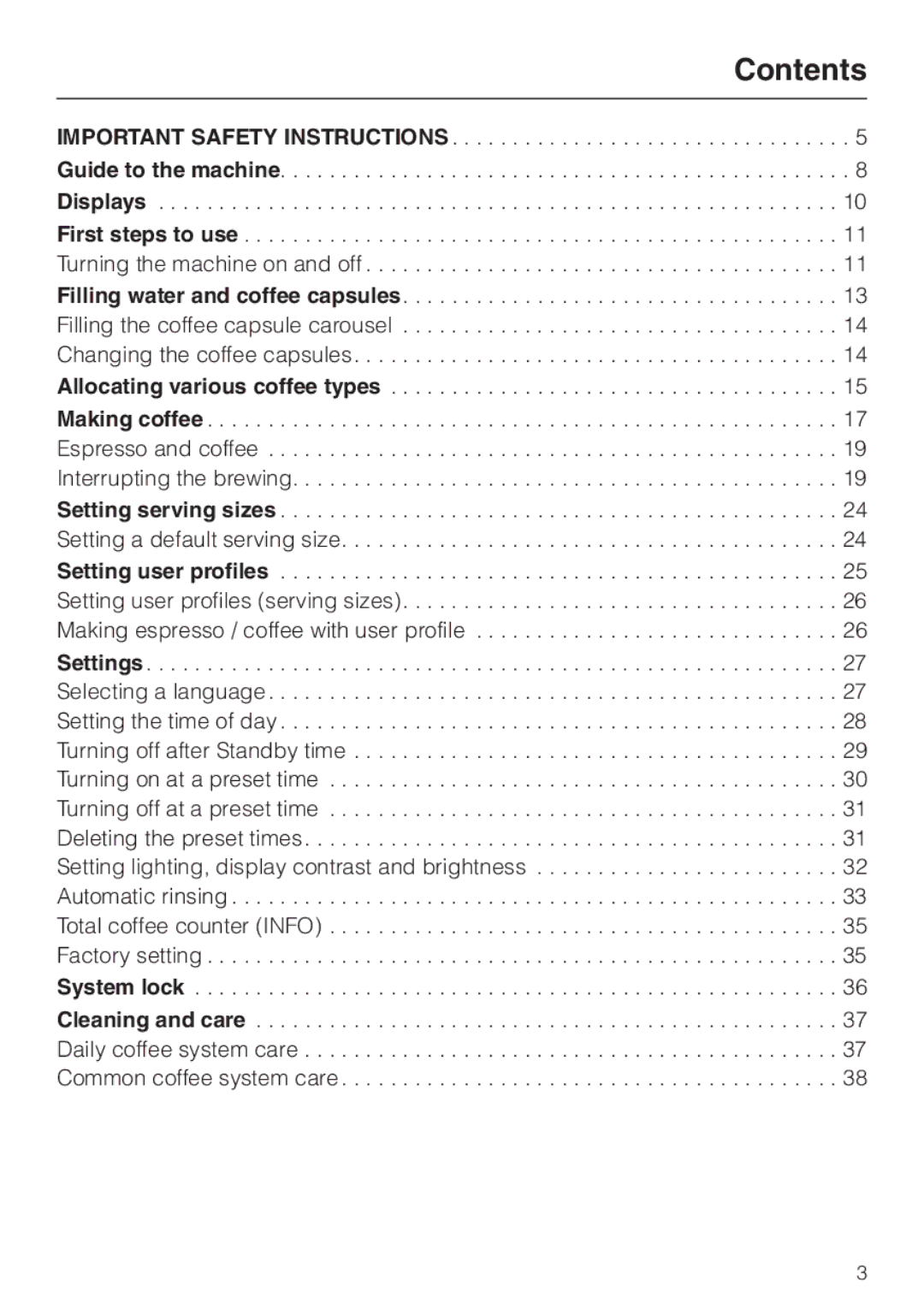 Miele CVA 2660 installation instructions Contents 