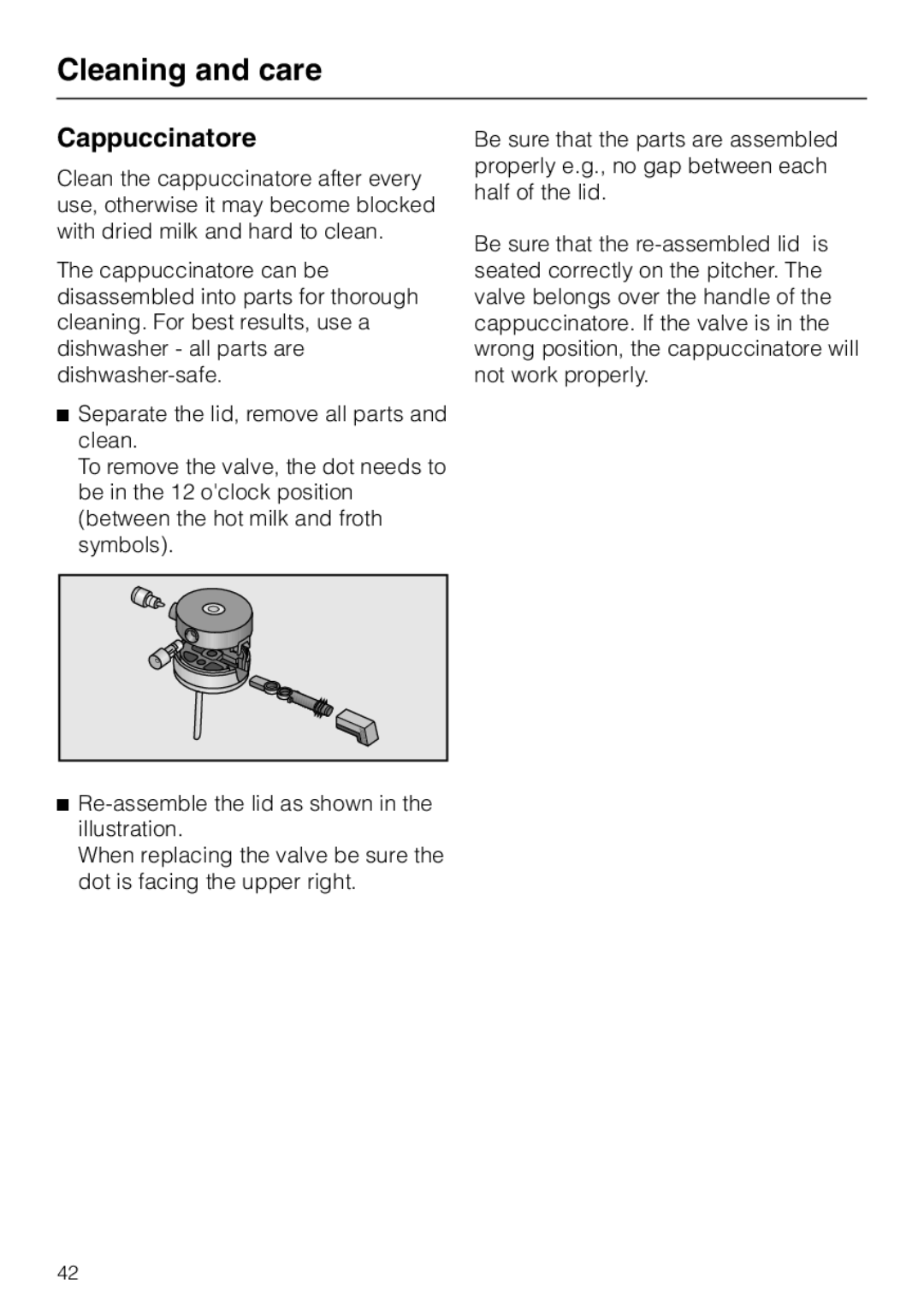 Miele CVA 2660 installation instructions Cappuccinatore 