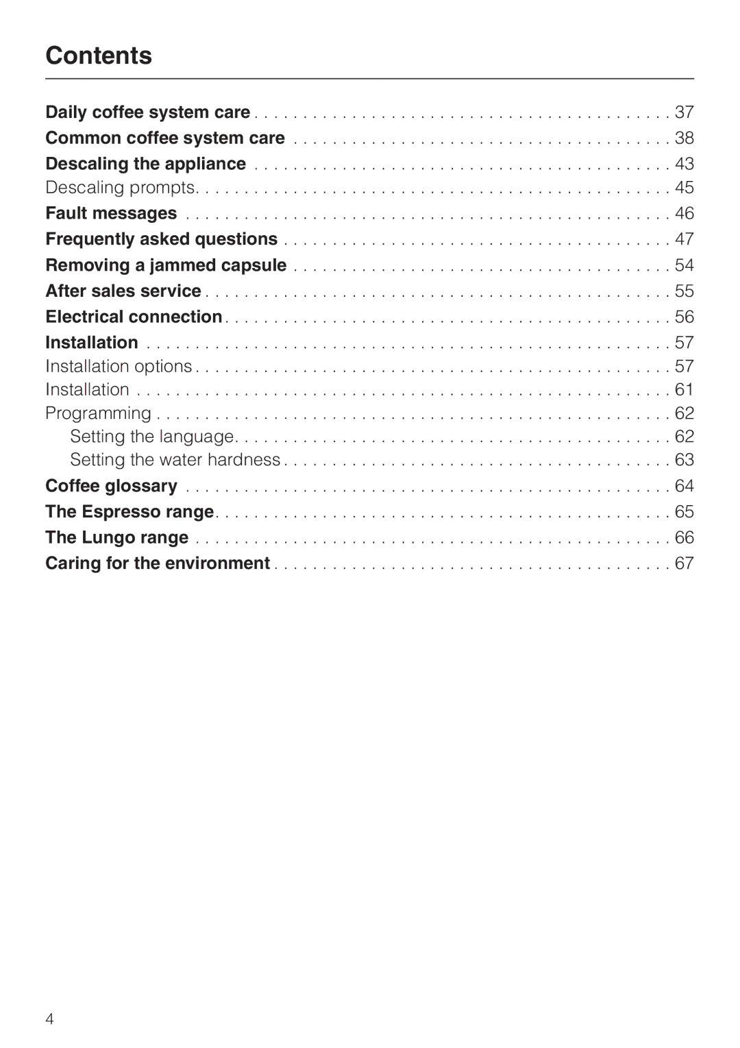 Miele CVA 2660 manual Contents 