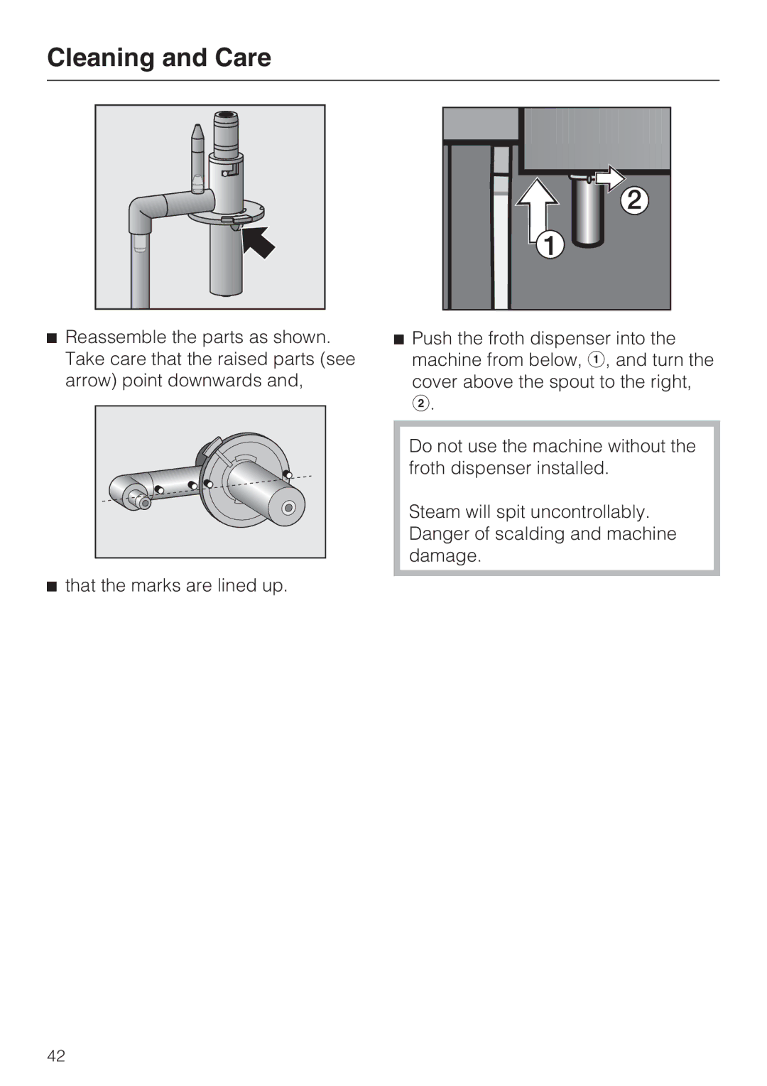 Miele CVA 4070 installation instructions Cleaning and Care 