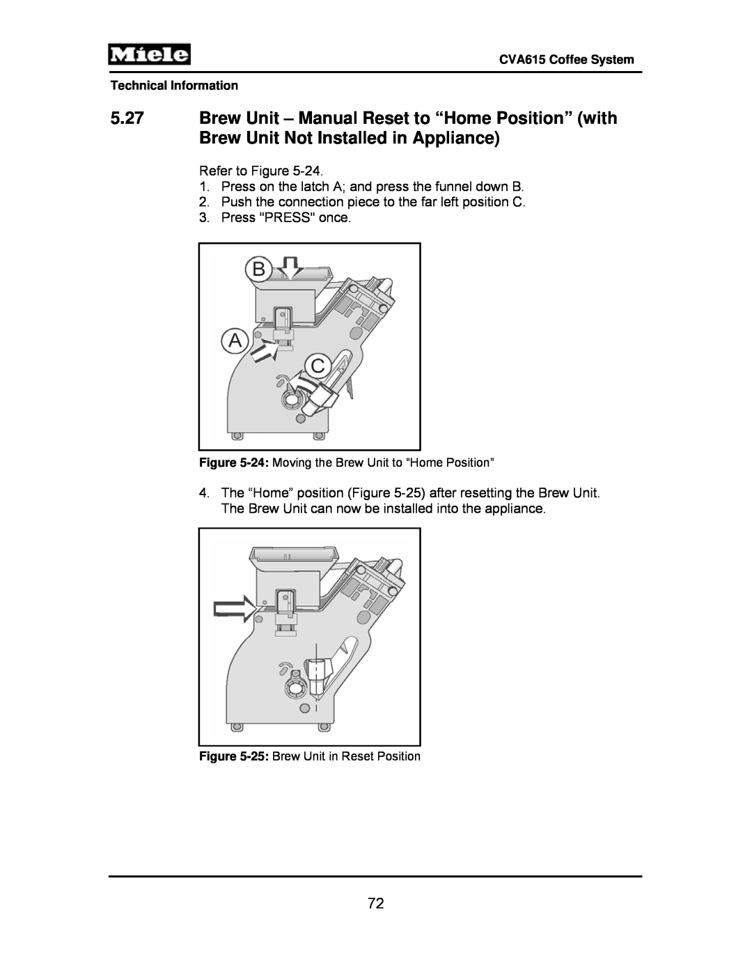 Miele CVA615 manual Refer to Figure 