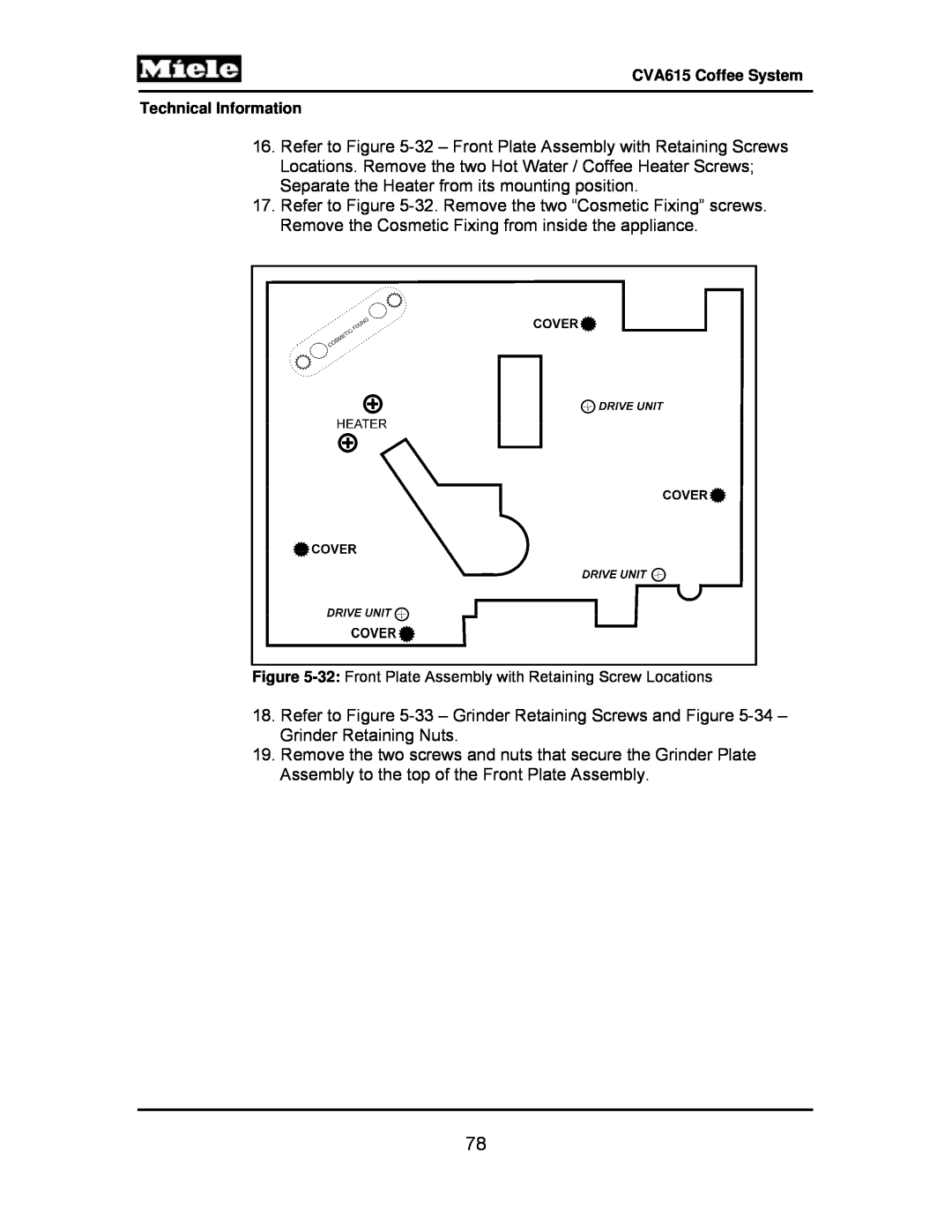 Miele CVA615 manual 