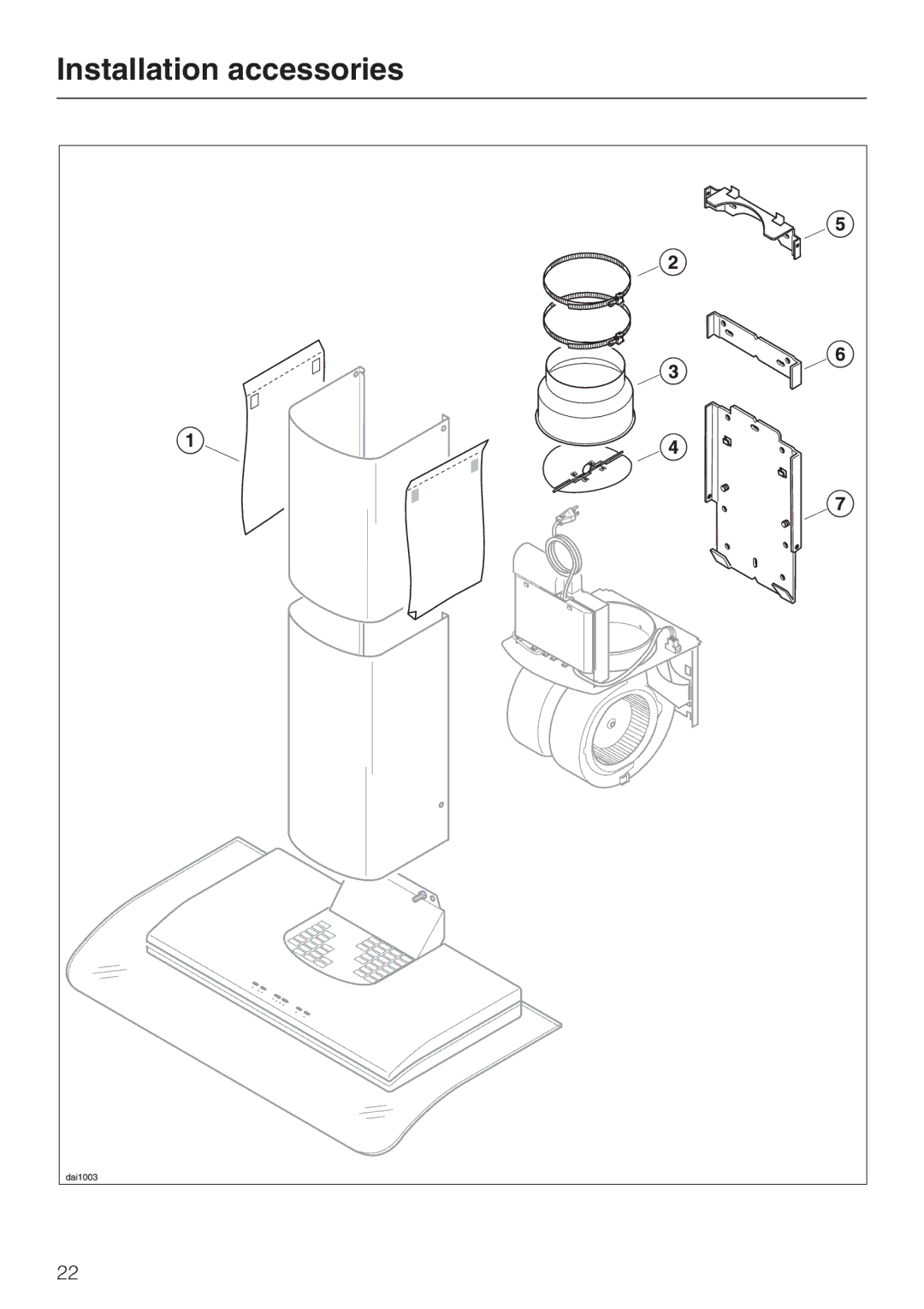 Miele DA 229-2 installation instructions Installation accessories 