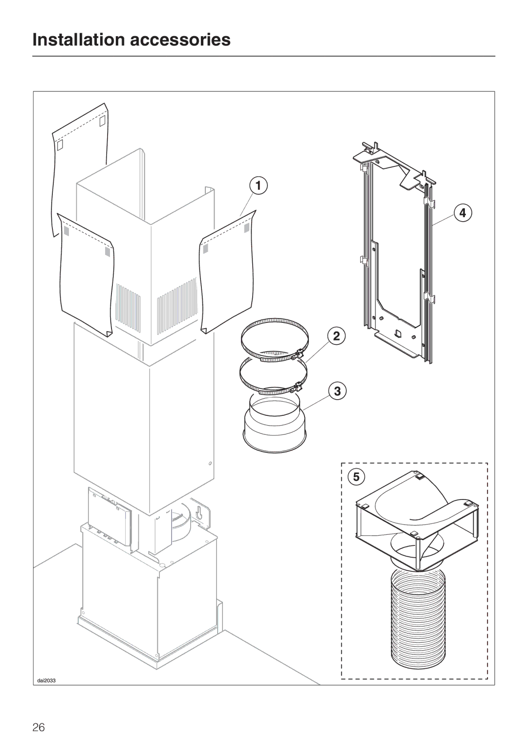 Miele DA 279-4 installation instructions Installation accessories 