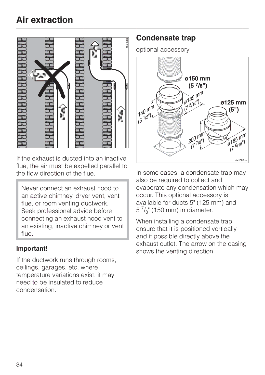 Miele DA 279-4 installation instructions Condensate trap 