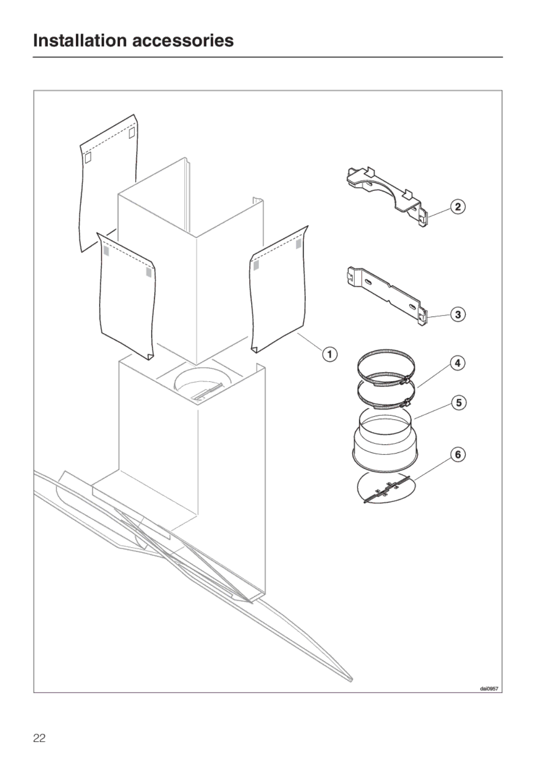 Miele DA 289-3 installation instructions Installation accessories 