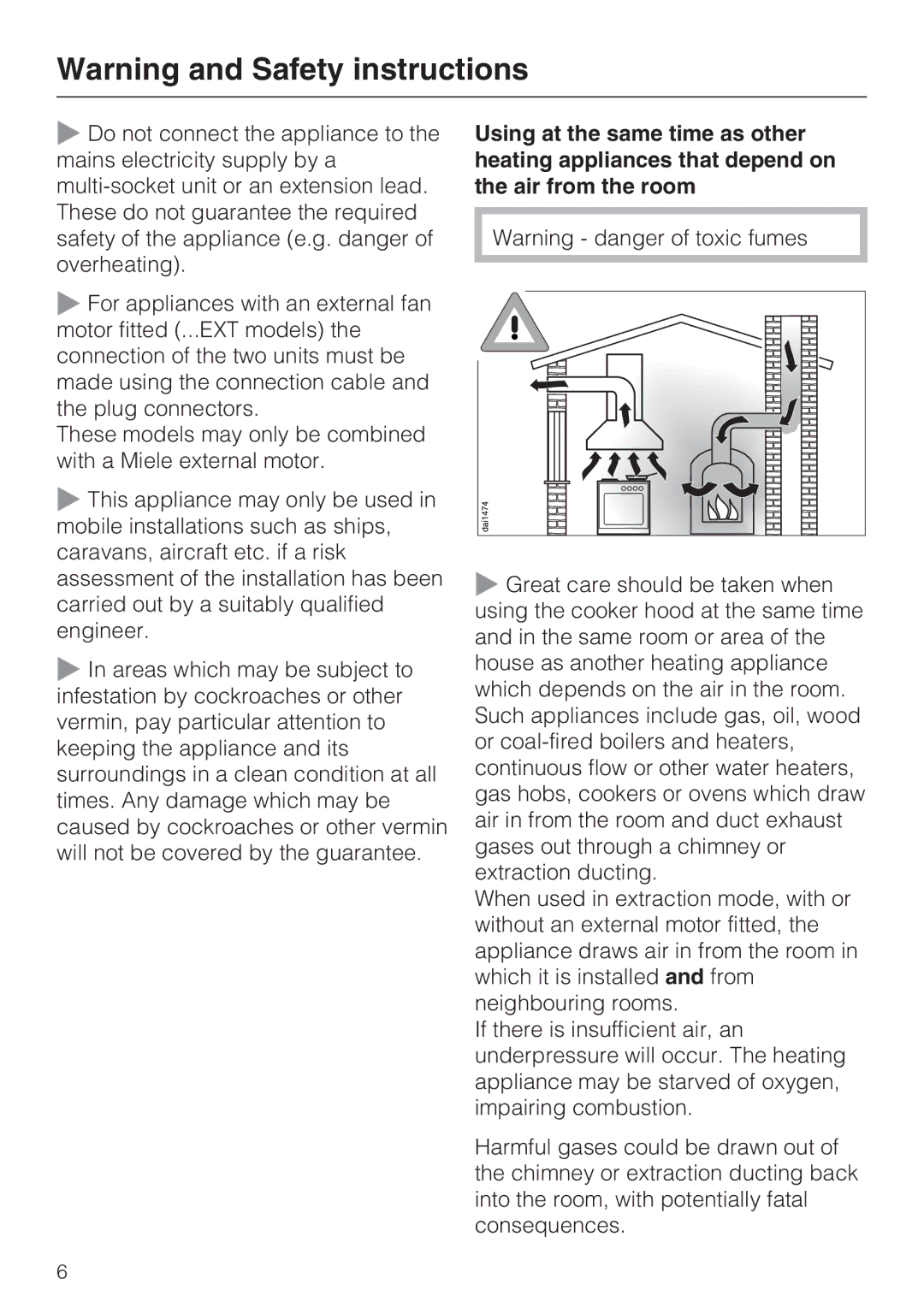 Miele DA 3190, DA 3160 installation instructions 