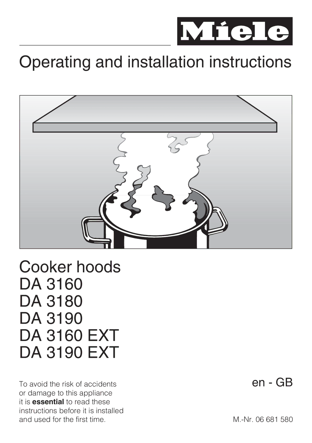 Miele DA 3160 EXT, DA 3190 EXT installation instructions En GB 