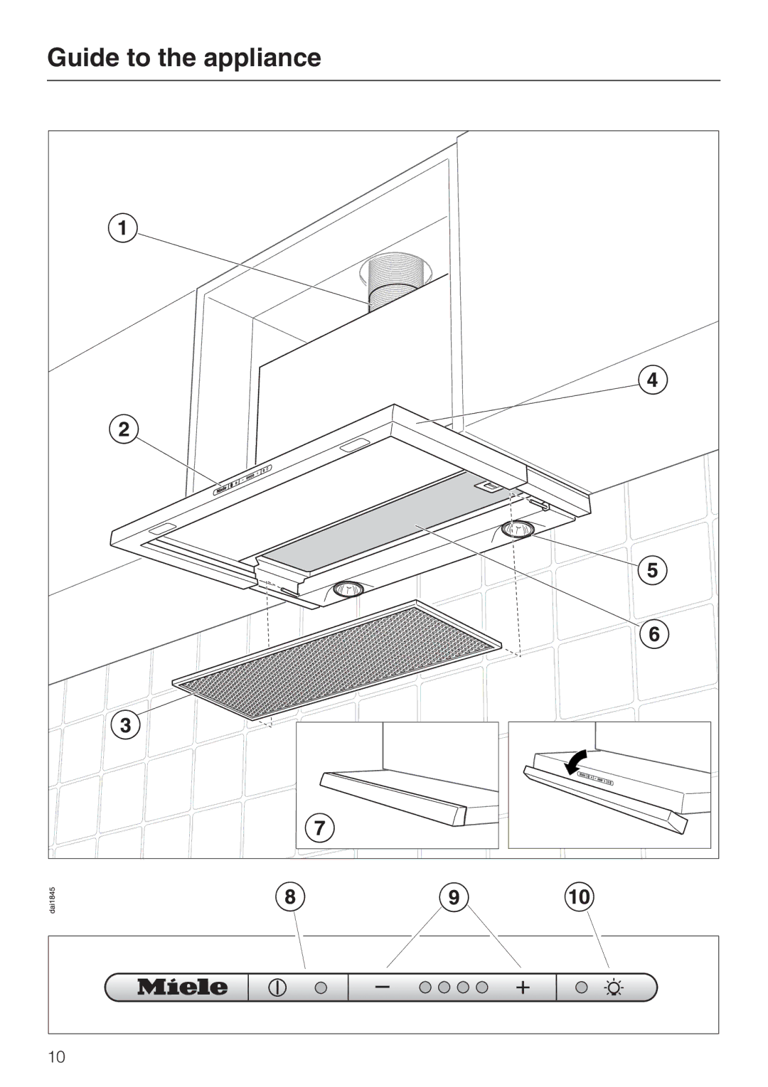 Miele DA 3190 EXT, DA 3160 EXT installation instructions Guide to the appliance 