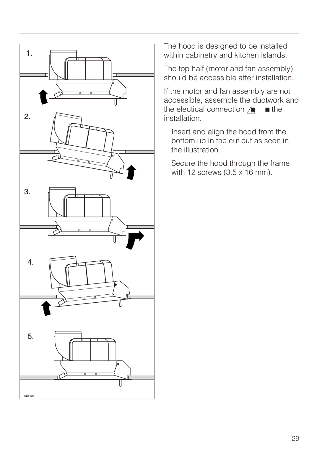 Miele DA 362-75 installation instructions Installation 