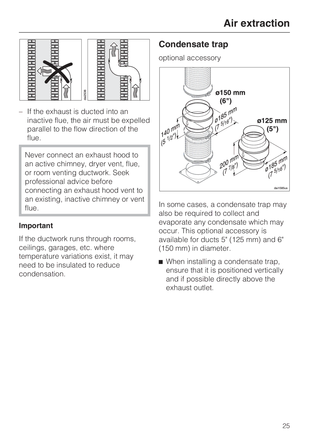 Miele DA 390-5 installation instructions Condensate trap 