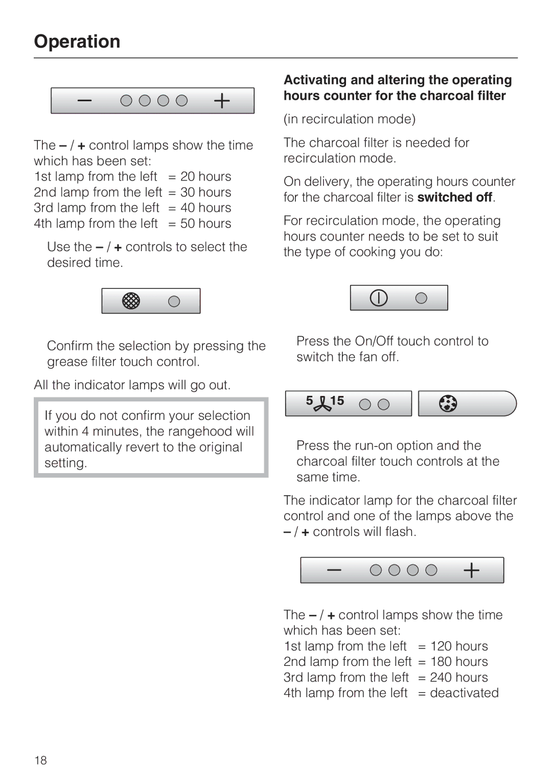 Miele DA 429-4 EXT, DA 428-4 EXT installation instructions Operation 