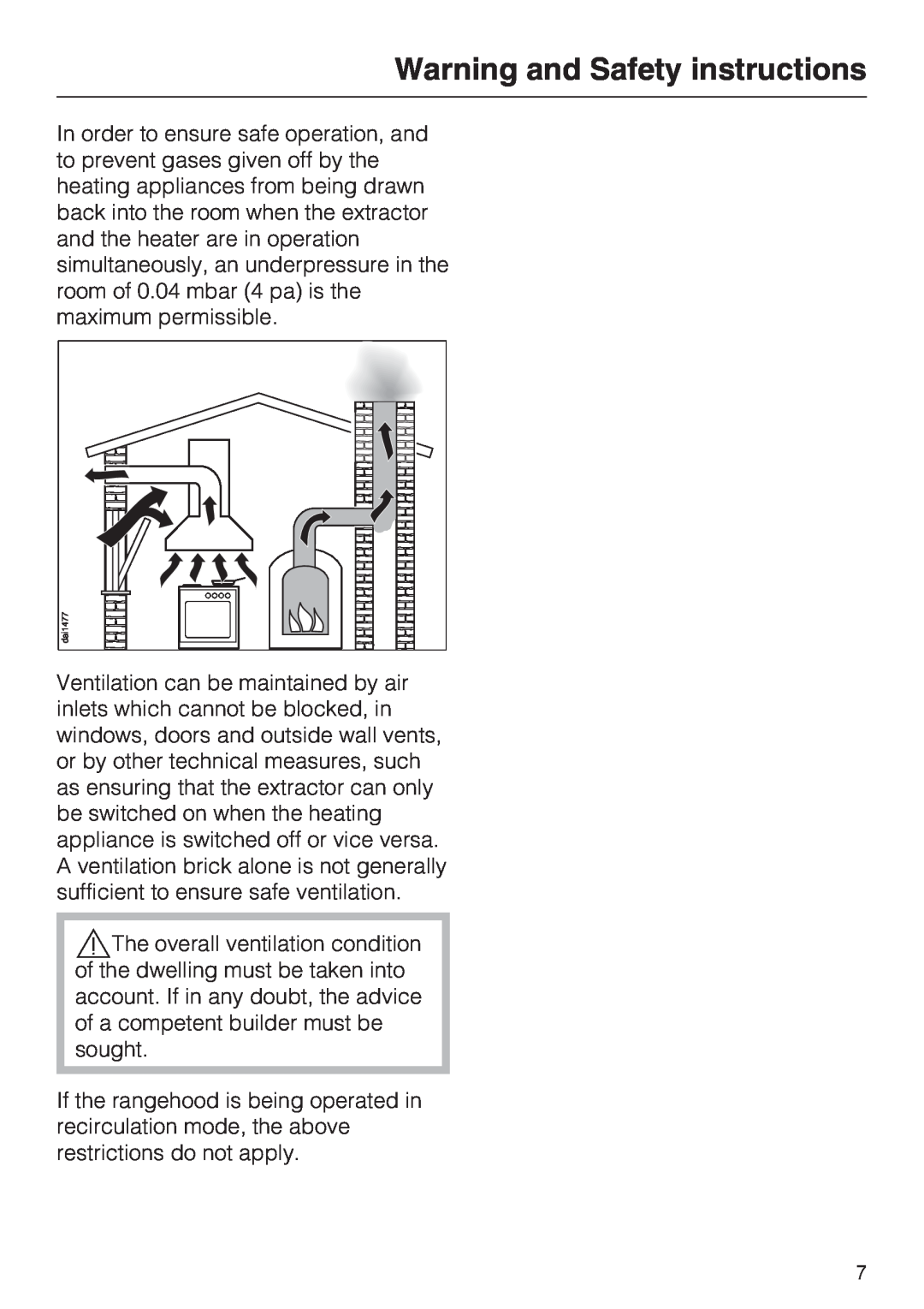 Miele DA 428-4 EXT, DA 429-4 EXT installation instructions Warning and Safety instructions 