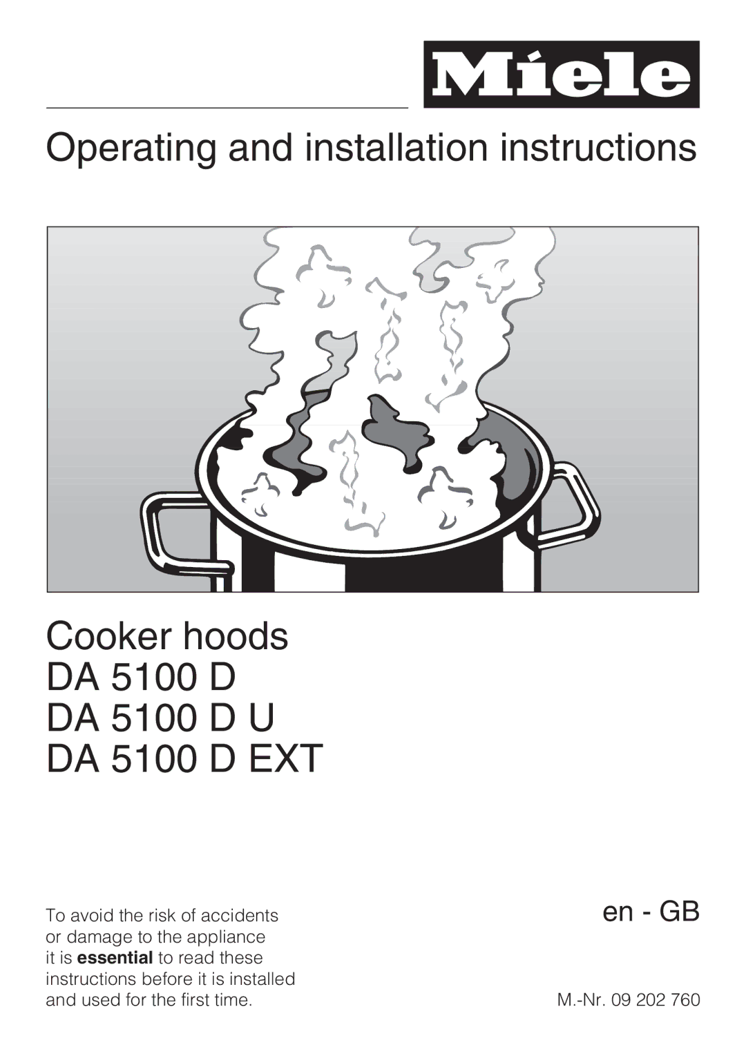 Miele DA 5100 D EXT, DA 5100 D U installation instructions En GB 