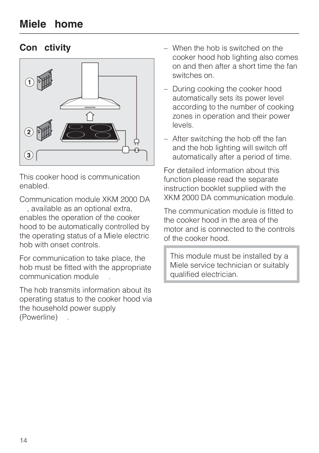 Miele DA 5100 D U, DA 5100 D EXT installation instructions Mielehome, Conctivity 