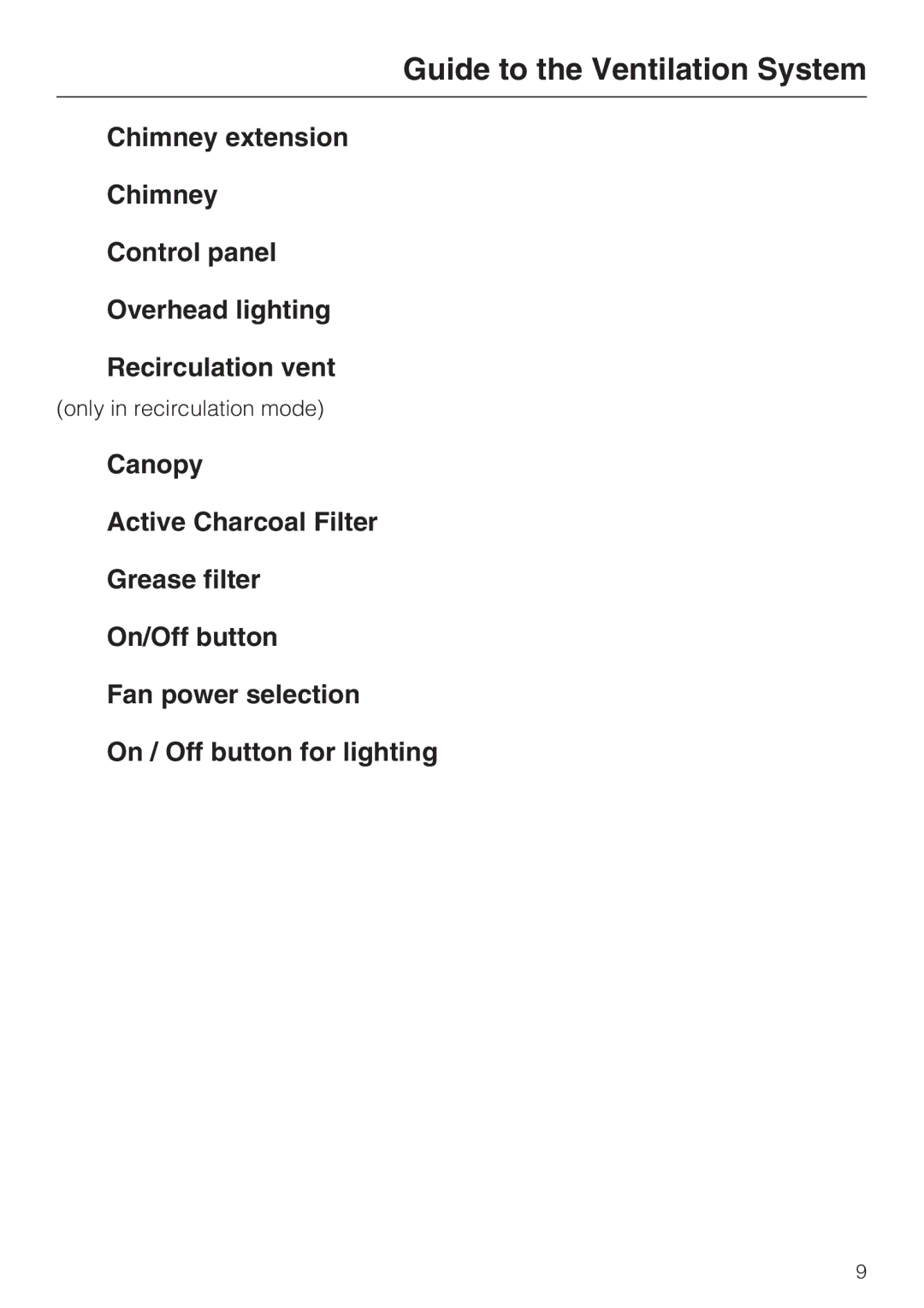 Miele DA 5990 W, DA 5980 W, DA 5960 W installation instructions Only in recirculation mode 