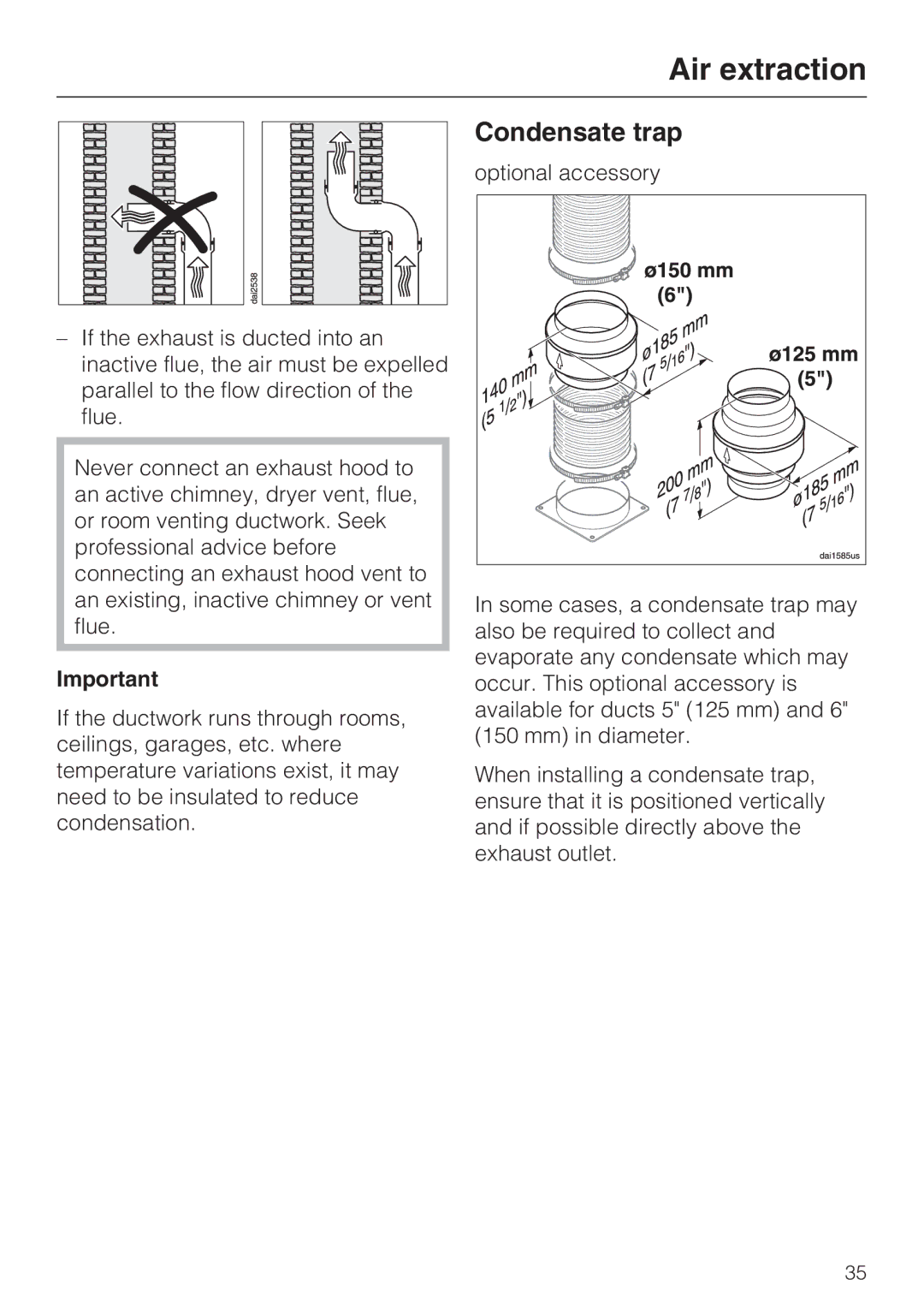 Miele DA 6290 W installation instructions Condensate trap 