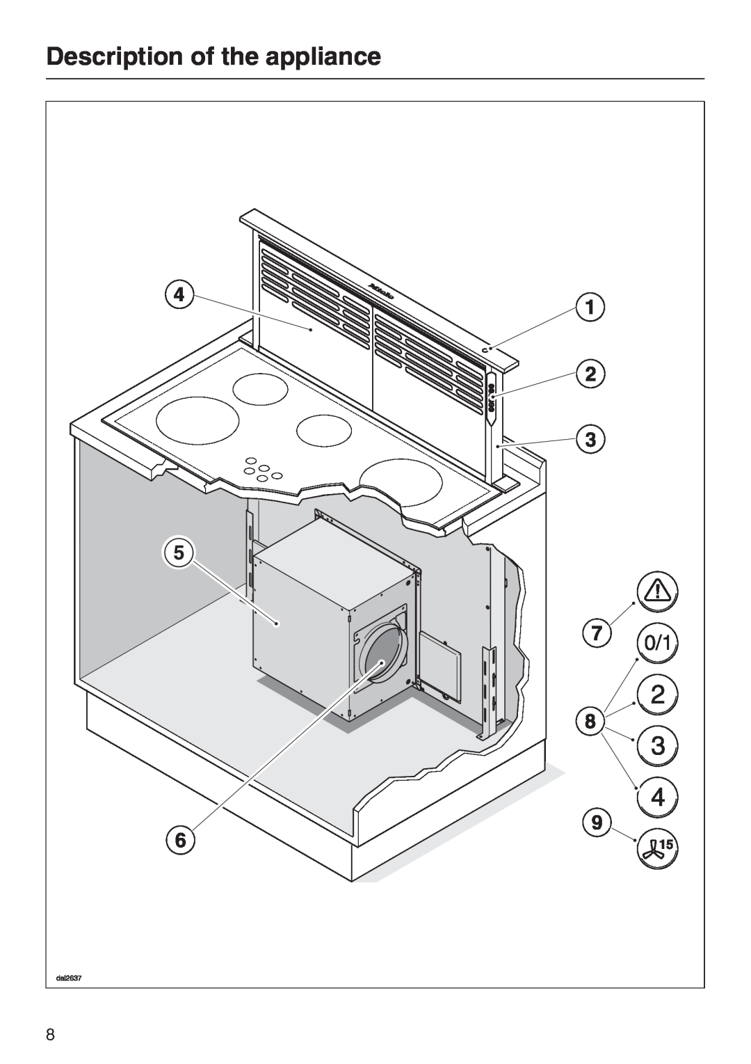 Miele DA 6490, DA 6480, DAG 500, DAG 1000 installation instructions Description of the appliance 
