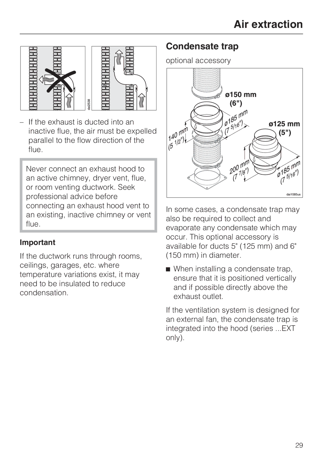 Miele DA 6590 D installation instructions Condensate trap 