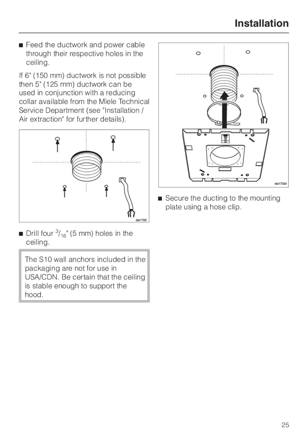 Miele DA220-3 installation instructions Installation 