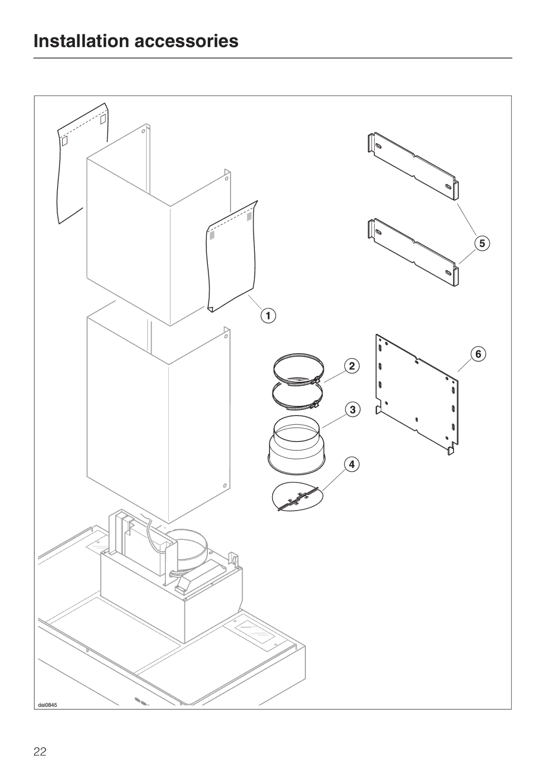 Miele DA252-3, DA259-3, DA 251 installation instructions Installation accessories 