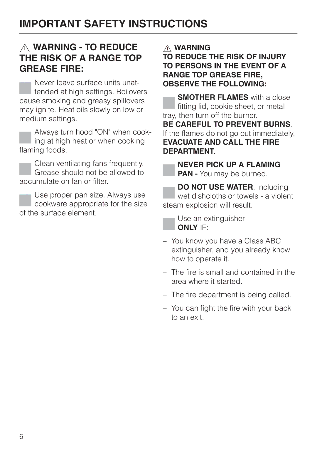 Miele DA279-3 installation instructions Be Careful to Prevent Burns 