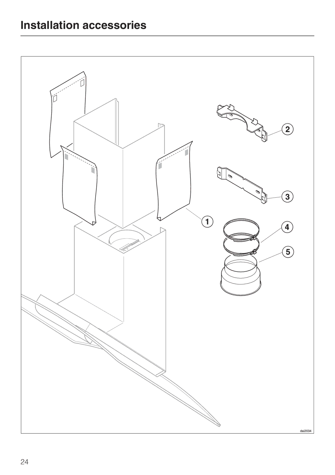 Miele DA289-4 installation instructions Installation accessories 