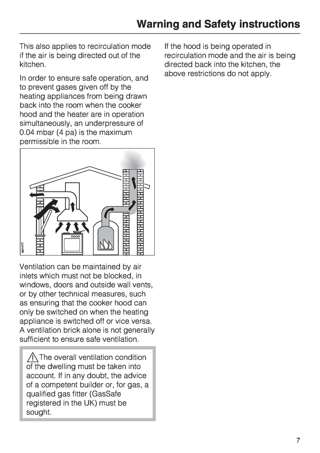 Miele DA2900EXT installation instructions Warning and Safety instructions 