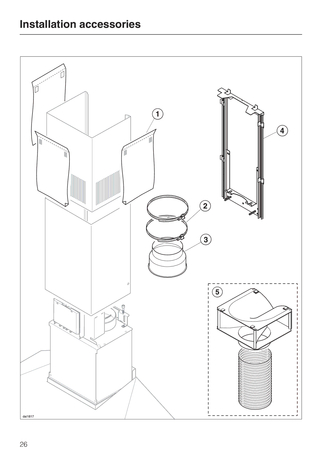 Miele DA408, DA409 installation instructions Installation accessories 