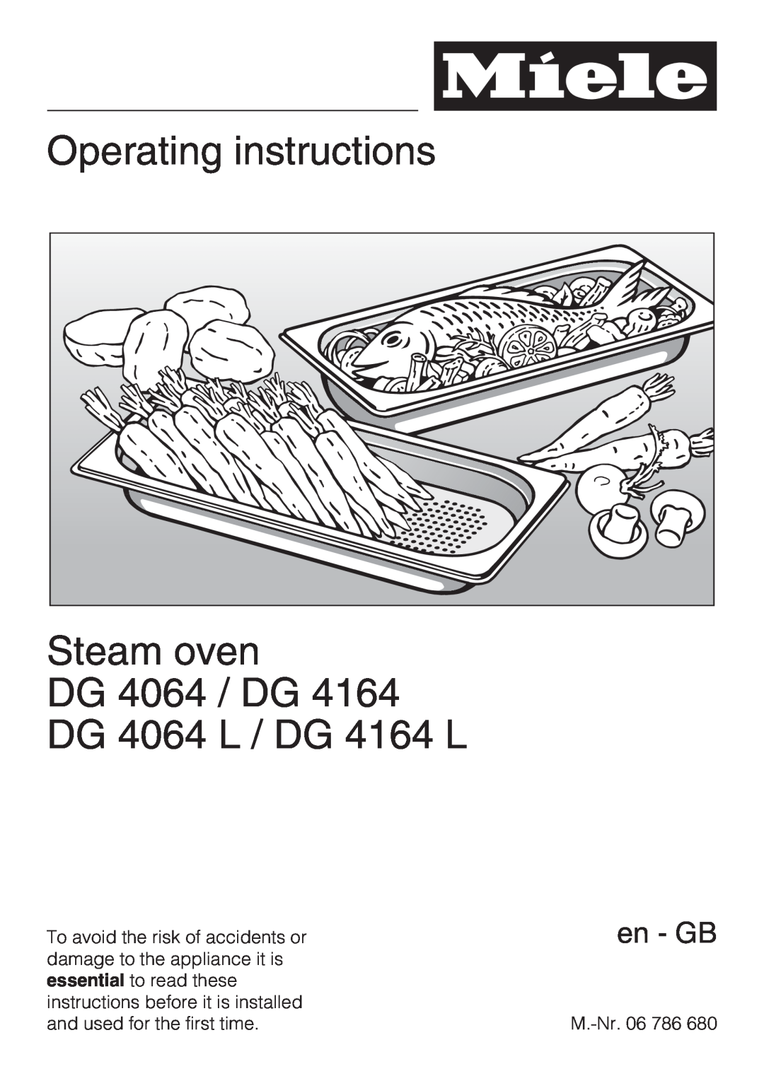 Miele operating instructions Operating instructions Steam oven DG 4064 / DG, DG 4064 L / DG 4164 L, en - GB 